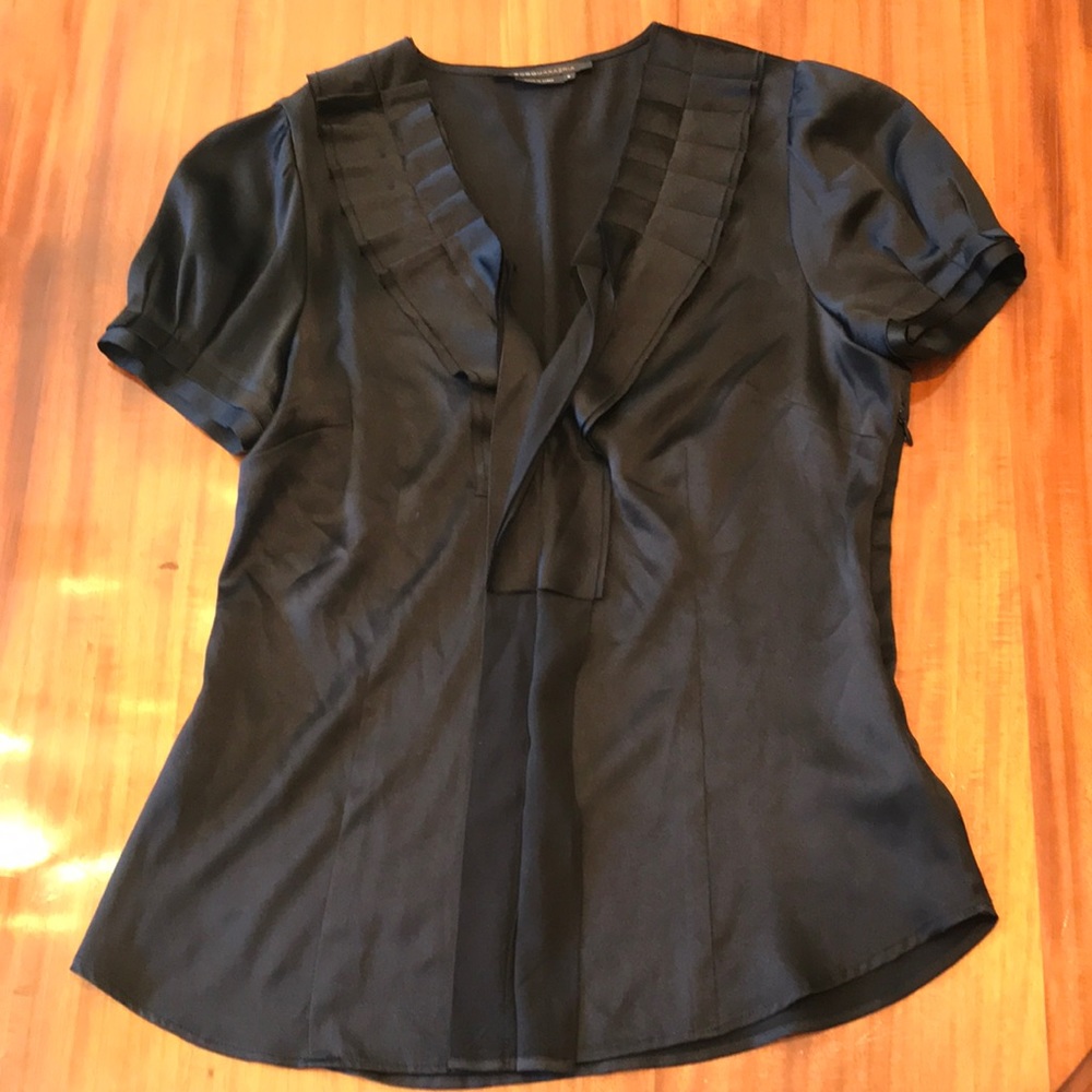 BCBG MaxAzria Black Silk Blouse Small